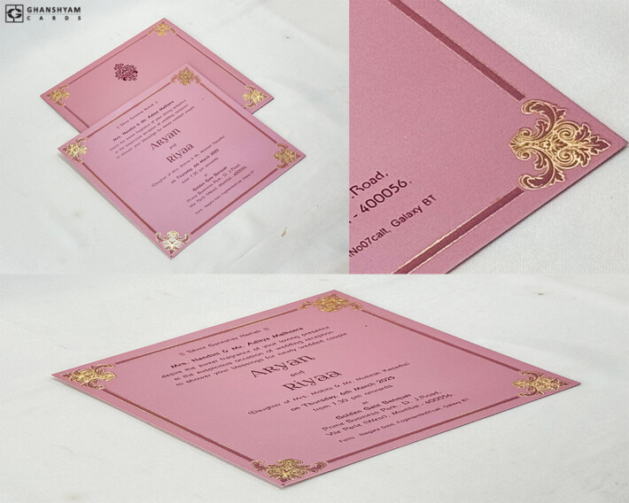 Engagement OR Anniversary OR Vastupujan Invitation Card RN 738 Wine