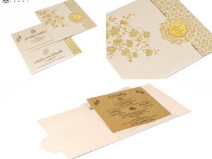 Designer Budget Wedding Card RR 1011 Cream