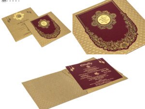 Designer Budget Wedding Card RR 1013 Gold