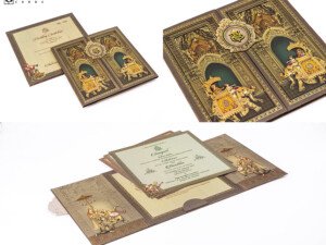 Elephant Theme Door Style Wedding Card RR 1052