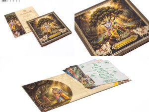 Radha Krishna Theme Wedding Card RR 1053