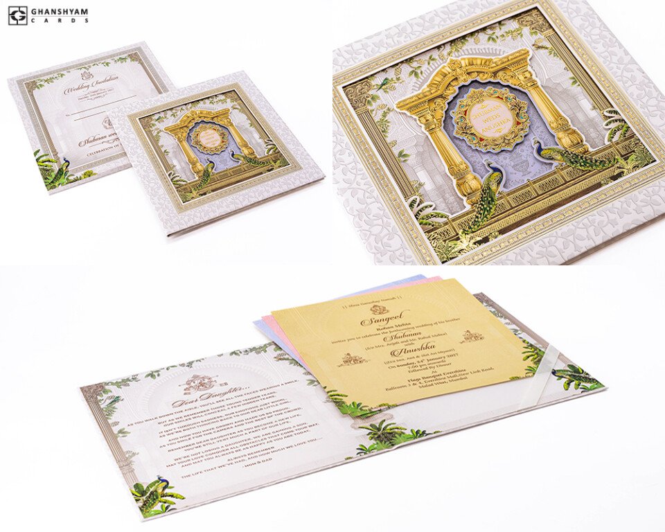 Multi Layered Designer Wedding Card RR 1062