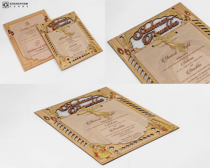 Traditional MDF Wedding Invitation Design RR 712