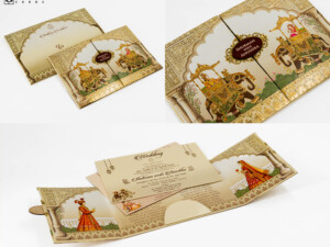 Centre Opening Royal Elephant Theme Traditional Invite RR 822