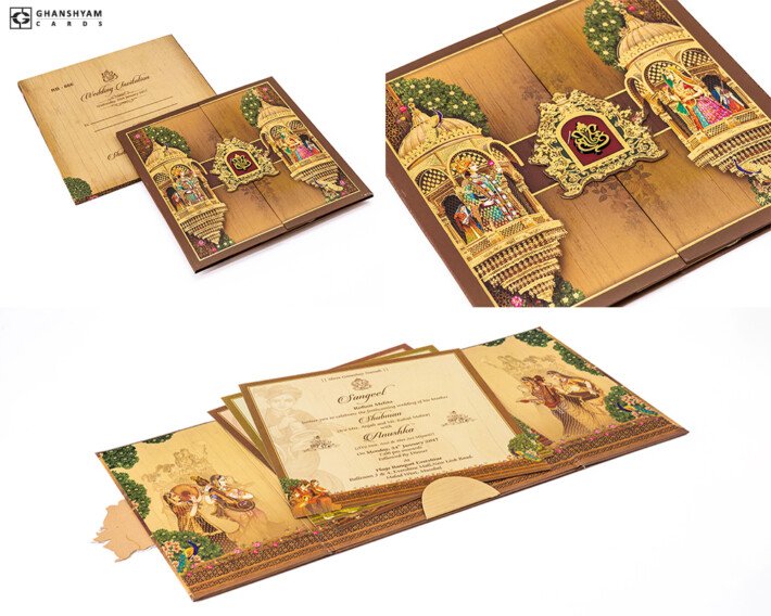 Traditional Door Style Wedding Card RR 866