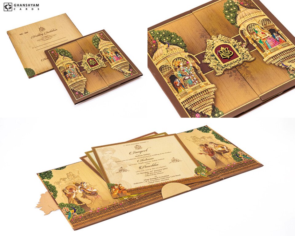 Traditional Door Style Wedding Card RR 866