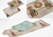 Centre Opening Royal Elephant Theme Traditional Wedding Invitation RR 908