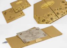 Floral Centre Opening Wedding Card Design RR 976 GOLD