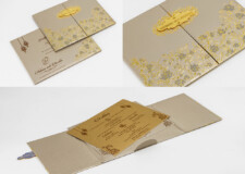 Floral Centre Opening Wedding Card Design RR 976 GREY